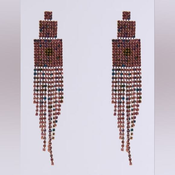 AKIRA Jewelry - NWT AKIRA Pink Multicolored Statement Hanging Earrings One Size Bold Lightweight
